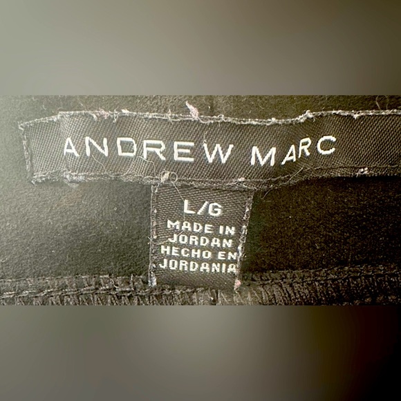Andrew Marc Pintuck Skinny Faux Suede Black Pants - Picture 5 of 9